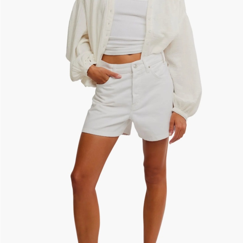 Free People Tippi Denim Shorts - 24 - Fortune / White